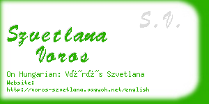 szvetlana voros business card